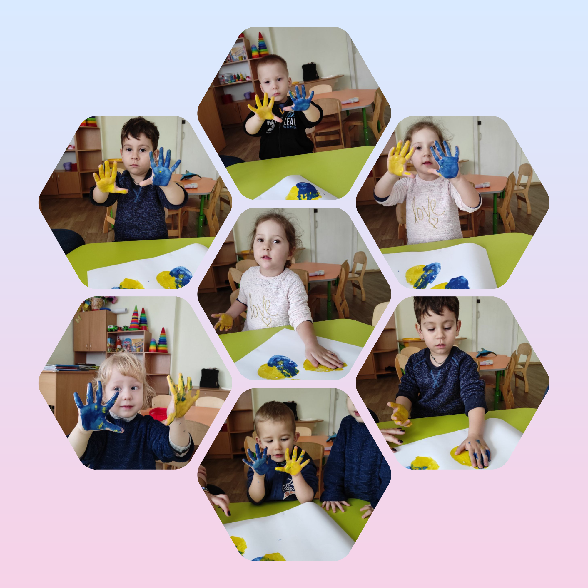 Funky Beehive Collage Blank (1)
